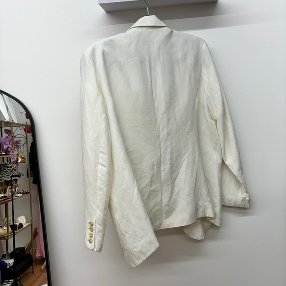 Bali White Oversized Linen Blazer - XL, Lightweight & Breathable - Picture 3 of 3
